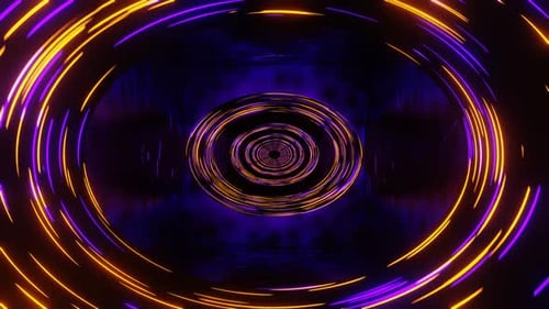 Purple And Orange Sci-Fi Portal Tunnel Background Vj Loop In 4K