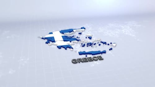 Greece Map With Flag