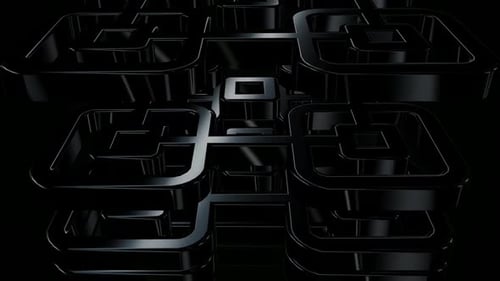 Dark Minimalist 3D Abstract Geometric Pattern Loop Background