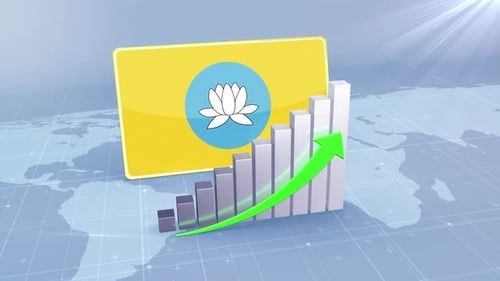 Kalmykia Economic Growth Bar Chart Graph Rising Green Arrow