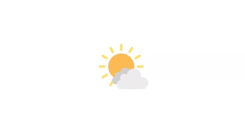 Flat Design Weather Icon Animation with Sun and Clouds