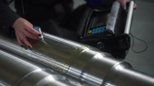 Pro effectue des essais non destructifs (CND) sur un composant métallique cylindrique et détecte les défauts par ultrasons