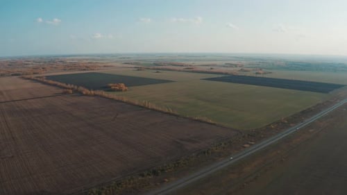 Aerial Photography Of Autumn Farmland