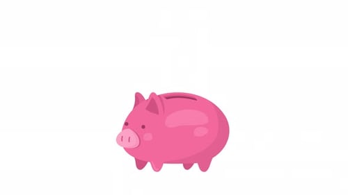 Animated Putting Coin in Piggy Bank