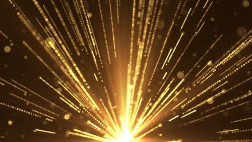 Abstract Creative Golden Rays Striped Pattern Shiny Texture Particles Falling Down