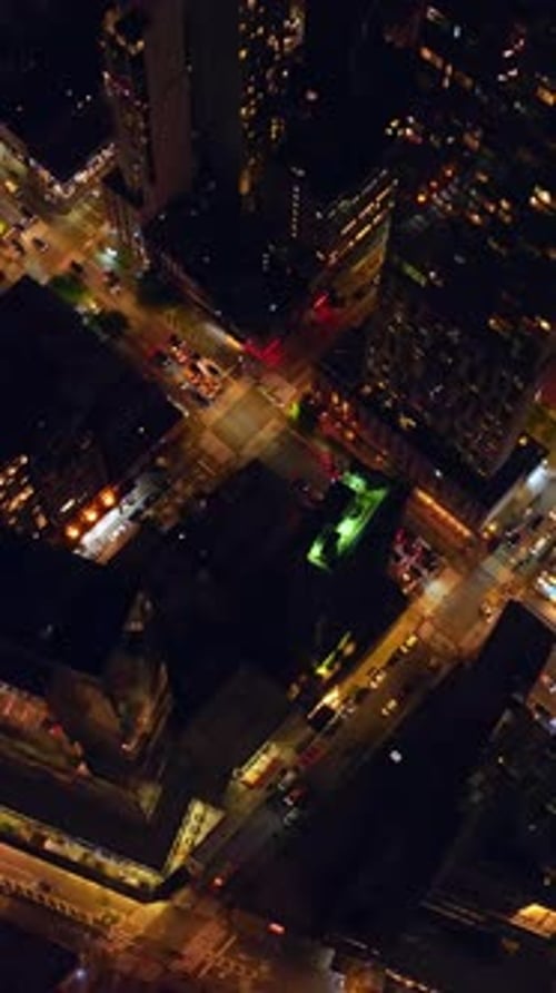 Lively vibrant New York with busy traffic. Light streets of amazing metropolis at night.