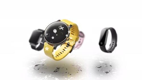 3D Smartwatch Product Showcase with Rotating Devices