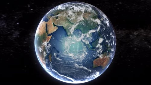 Realistic Earth From Space Zoom In Clouds Central African Republic