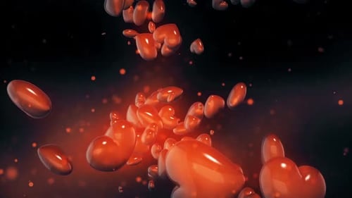 Romantic Red Hearts Upward Motion Animation