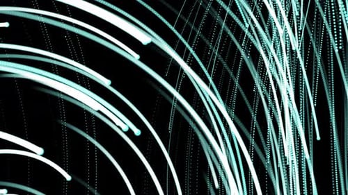 Abstract Glowing Arcs and Digital Dots Background Animation