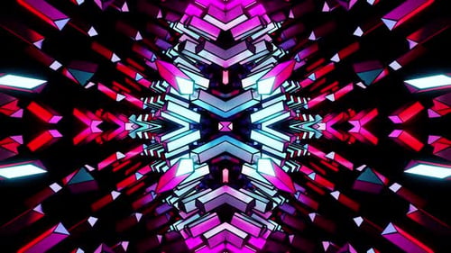 Purple With Red Kaleidocopic Vj Loop Backround With Endless Neon Lights For Party HD