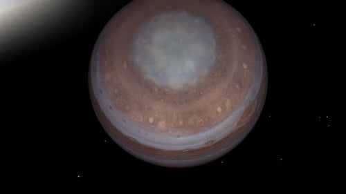 Gas Giant Planet Rotating in Dark Space