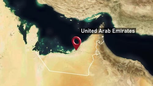 United Arab Emirates / UAE Country Zoom from Space