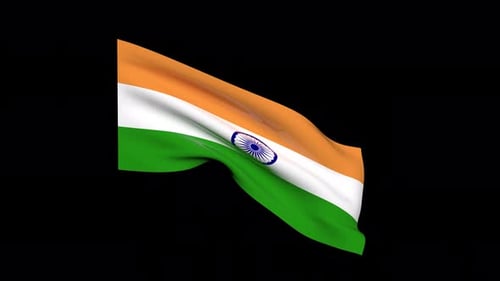Realistic Waving India Flag Animation