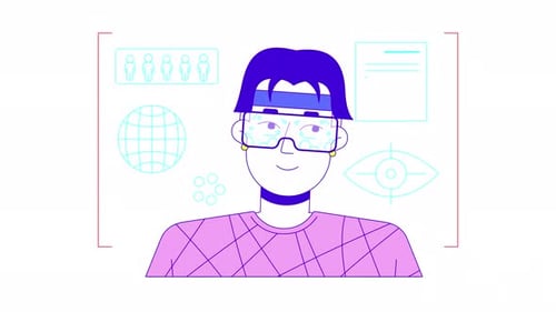 Animation de dessins animés d'analyse de données VR