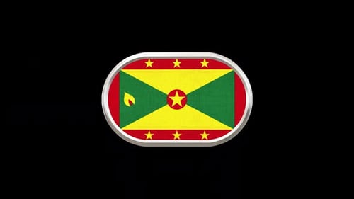 Grenada Flag Spinning 3D Oval Emblem Animation