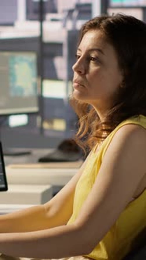 Vertical Video Woman Training AI Predictive Models Capable of Handling Resource Intensive Tasks
