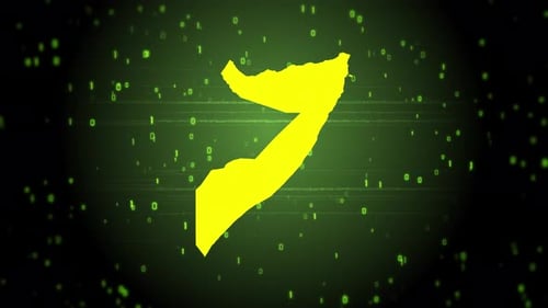Futuristic Digital Map Drawing Reveal with Binary Code Glitch