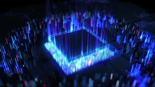 Futuristic Digital Processor Chip Background