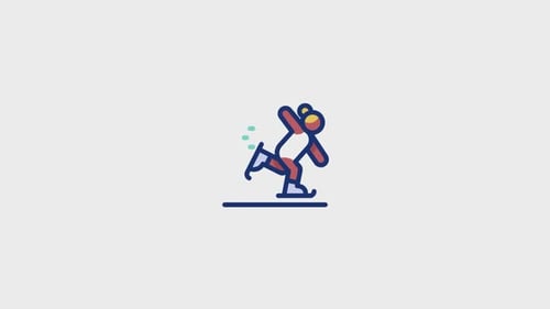 Animated Flat Design Ice Skater Icon
