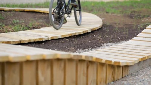 Mtb Rider in the Mountain Track Park