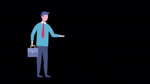 2D Businessman Character Alpha Channel 4K