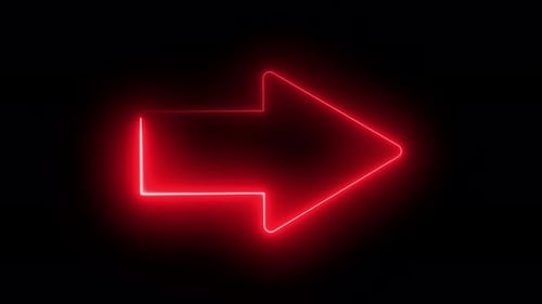 Animated Neon Red Arrow Line Reveal