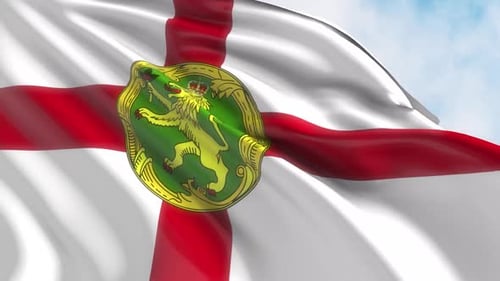 Alderney Flag Waving Seamless Loop Animation