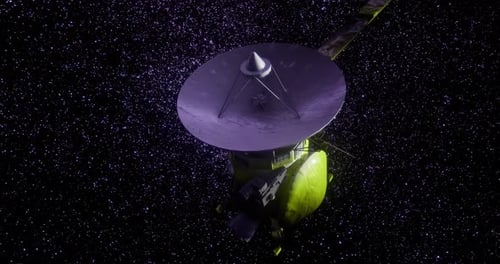 Futuristic Space Probe Animation in Deep Space