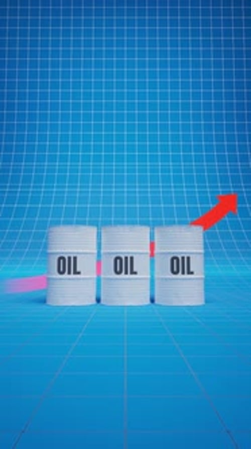 Oil Barrel Price Growth Chart Animation