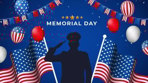 memorial day commemoration united states animation 4k