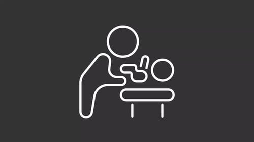 Minimalist Line Art Icon Animation: Medical Care