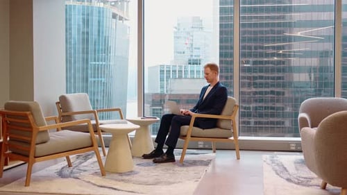 Busy Professional Business Man Entrepreneur Using Laptop Working in Office