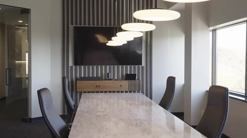 Empty Conference Room with Modern Design and Tech