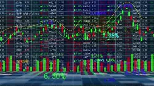 Financial Market Stock Exchange K-Line Chart Background