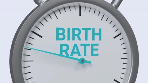 Animated Birth Rate Data Counter Stopwatch
