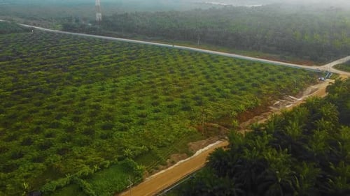 Comprehensive Aerial View of Remote Industrial Oil Drilling Rig Operations