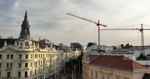 Aerial View of Vienna Skyline Aerial Shot Cathedrals and Cityscape City of Vienna Austria Vienna