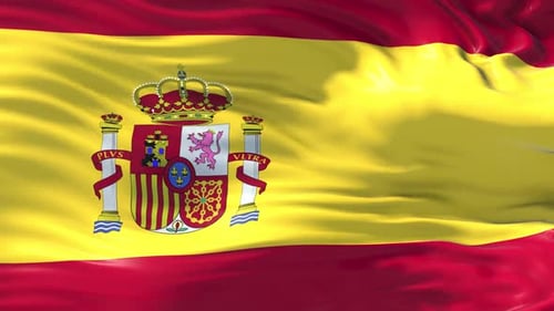 Animated Realistic Waving Spain Flag Loop