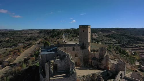 Aerial view of castle Ciutadilla, Lleida