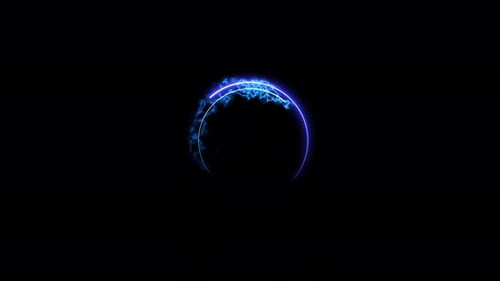 neon circle slower system and electricity animation
