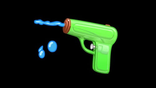 Animiertes Emoji mit Wasserpistole