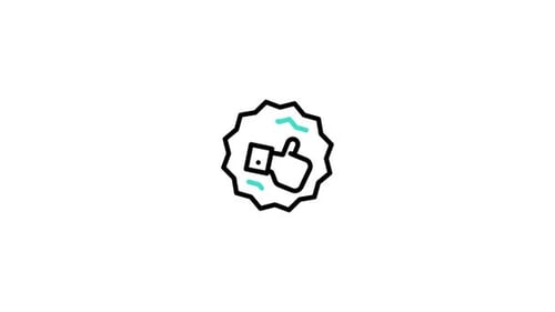 Modern Animated Thumbs Up Approval Badge Icon