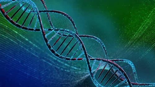 Animated DNA Double Helix Rotation in Futuristic Scientific Loop