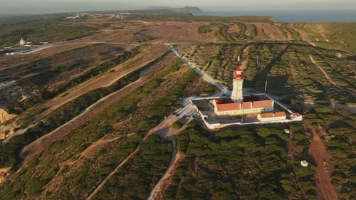 Lighthouse on Cabo Espichel Cape Espichel on Atlantic Ocean