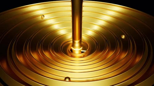 Rolling Gold Balls on the Circle Rail, Loop Animation