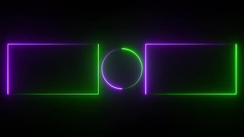 End Screen Neon Frame Green And Purple V10
