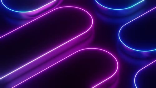 Abstract Neon Glowing Lines Moving Loop Background