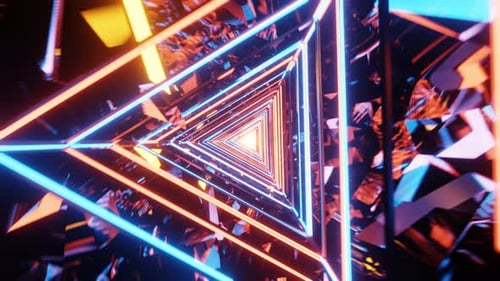 Durch den Neontunnel fliegen