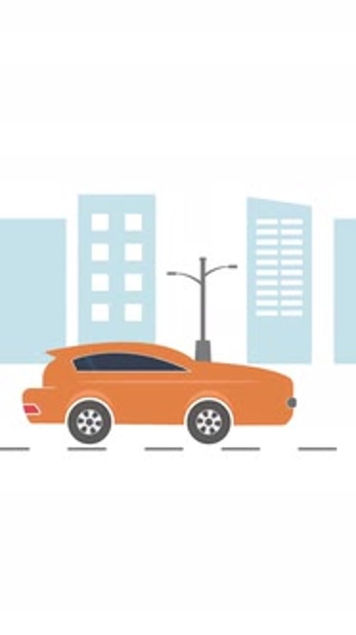 Car drive in city